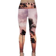 Palm Trees Lightweight Velour Classic Yoga Leggings by LW323