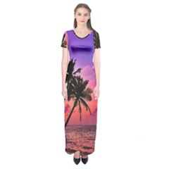 Ocean paradise Short Sleeve Maxi Dress