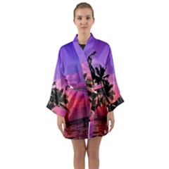 Ocean paradise Long Sleeve Satin Kimono