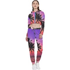 Ocean Paradise Cropped Zip Up Lounge Set by LW323