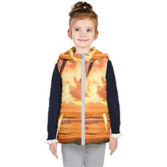 Sunset Beauty Kids  Hooded Puffer Vest by LW323