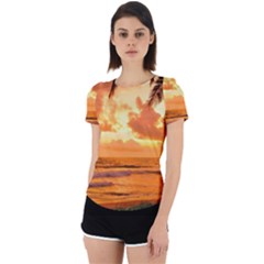 Sunset Beauty Back Cut Out Sport Tee by LW323