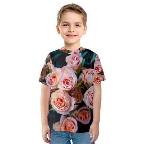 Sweet Roses Kids  Sport Mesh Tee by LW323