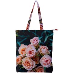 Sweet Roses Double Zip Up Tote Bag