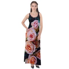 Sweet Roses Sleeveless Velour Maxi Dress