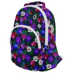 Watercolor Flowers  Bindweed  Liana Rounded Multi Pocket Backpack by SychEva