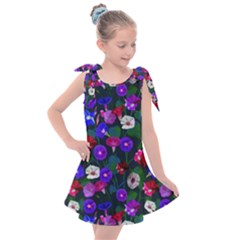 Watercolor Flowers  Bindweed  Liana Kids  Tie Up Tunic Dress by SychEva