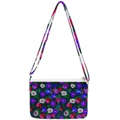 Watercolor Flowers  Bindweed  Liana Double Gusset Crossbody Bag by SychEva