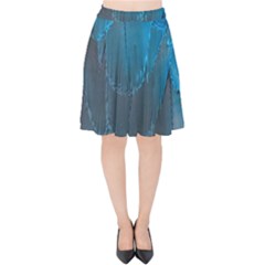 Feathery Blue Velvet High Waist Skirt by LW323