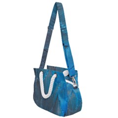 Feathery Blue Rope Handles Shoulder Strap Bag by LW323