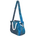 Feathery Blue Rope Handles Shoulder Strap Bag View1