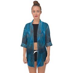 Feathery Blue Open Front Chiffon Kimono by LW323