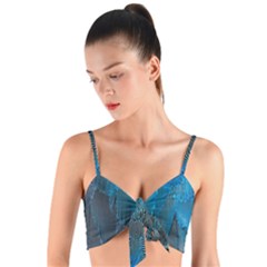 Feathery Blue Woven Tie Front Bralet by LW323