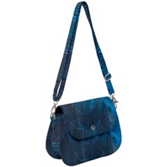Feathery Blue Saddle Handbag by LW323
