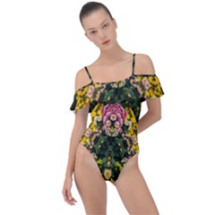 Springflowers Frill Detail One Piece Swimsuit by LW323