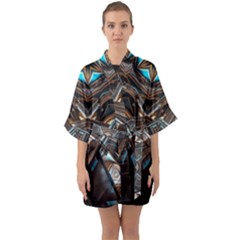 Holy1 Half Sleeve Satin Kimono  by LW323