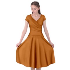 Alloy Orange Cap Sleeve Wrap Front Dress by FabChoice