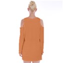Amber Glow Velvet Long Sleeve Shoulder Cutout Dress View2
