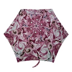 Dusty Pink Marbling Mini Folding Umbrellas by kaleidomarblingart