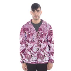 Dusty Pink Marbling Men s Hooded Windbreaker