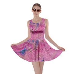 Pink Feathers Skater Dress by kaleidomarblingart