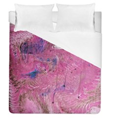 Pink Feathers Duvet Cover (queen Size) by kaleidomarblingart