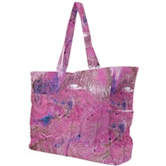 Pink Feathers Simple Shoulder Bag by kaleidomarblingart