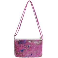 Pink Feathers Double Gusset Crossbody Bag