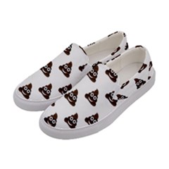 Happy Poo Pattern, Funny Emoji, Emoticon Theme, Vector Women s Canvas Slip Ons by Casemiro