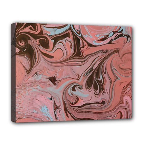 Pink swirls Canvas 14  x 11  (Stretched)