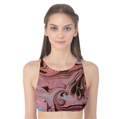 Pink swirls Tank Bikini Top