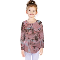 Pink swirls Kids  Long Sleeve Tee