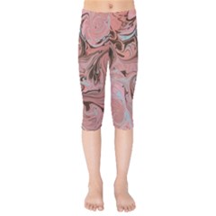 Pink swirls Kids  Capri Leggings 