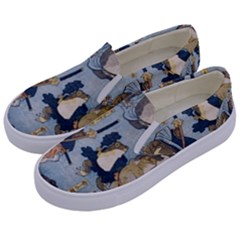 Famous Heroes Of The Kabuki Stage Played By Frogs  Kids  Canvas Slip Ons by Sobalvarro