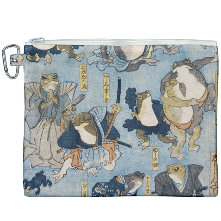 Famous heroes of the kabuki stage played by frogs  Canvas Cosmetic Bag (XXXL)