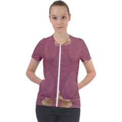 Misty Rose Short Sleeve Zip Up Jacket by LW323