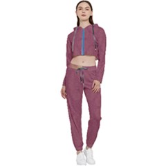 Misty Rose Cropped Zip Up Lounge Set by LW323