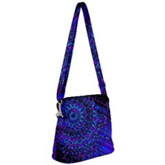 Uv Mandala Zipper Messenger Bag by MRNStudios