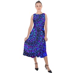 Uv Mandala Midi Tie-back Chiffon Dress