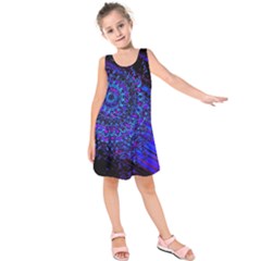 Uv Mandala Kids  Sleeveless Dress by MRNStudios