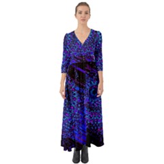 Uv Mandala Button Up Boho Maxi Dress by MRNStudios