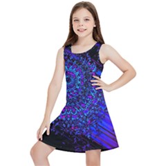 Uv Mandala Kids  Lightweight Sleeveless Dress by MRNStudios