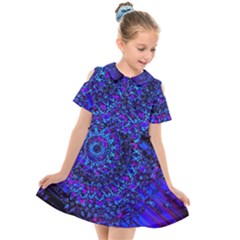 Uv Mandala Kids  Short Sleeve Shirt Dress by MRNStudios