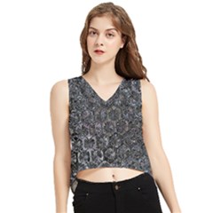 Lily Pads V-neck Cropped Tank Top by MRNStudios