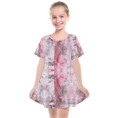 Pink On Grey I Repeats Kids  Smock Dress by kaleidomarblingart