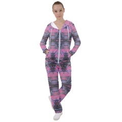 Grey Pink Module  Women s Tracksuit by kaleidomarblingart