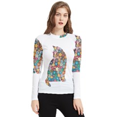 Flower Cat Women s Long Sleeve Rash Guard by LW323