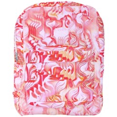 Cherry Blossom Cascades Abstract Floral Pattern Pink White  Full Print Backpack by CrypticFragmentsDesign