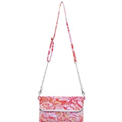 Cherry Blossom Cascades Abstract Floral Pattern Pink White  Mini Crossbody Handbag by CrypticFragmentsDesign