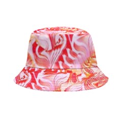 Cherry Blossom Cascades Abstract Floral Pattern Pink White  Bucket Hat by CrypticFragmentsDesign
